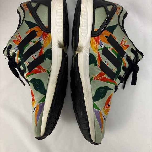 Adidas Originals Mens ZX FLUX NPS Blush Green Floral All Over Print Sneaker 10 - Picture 10 of 16